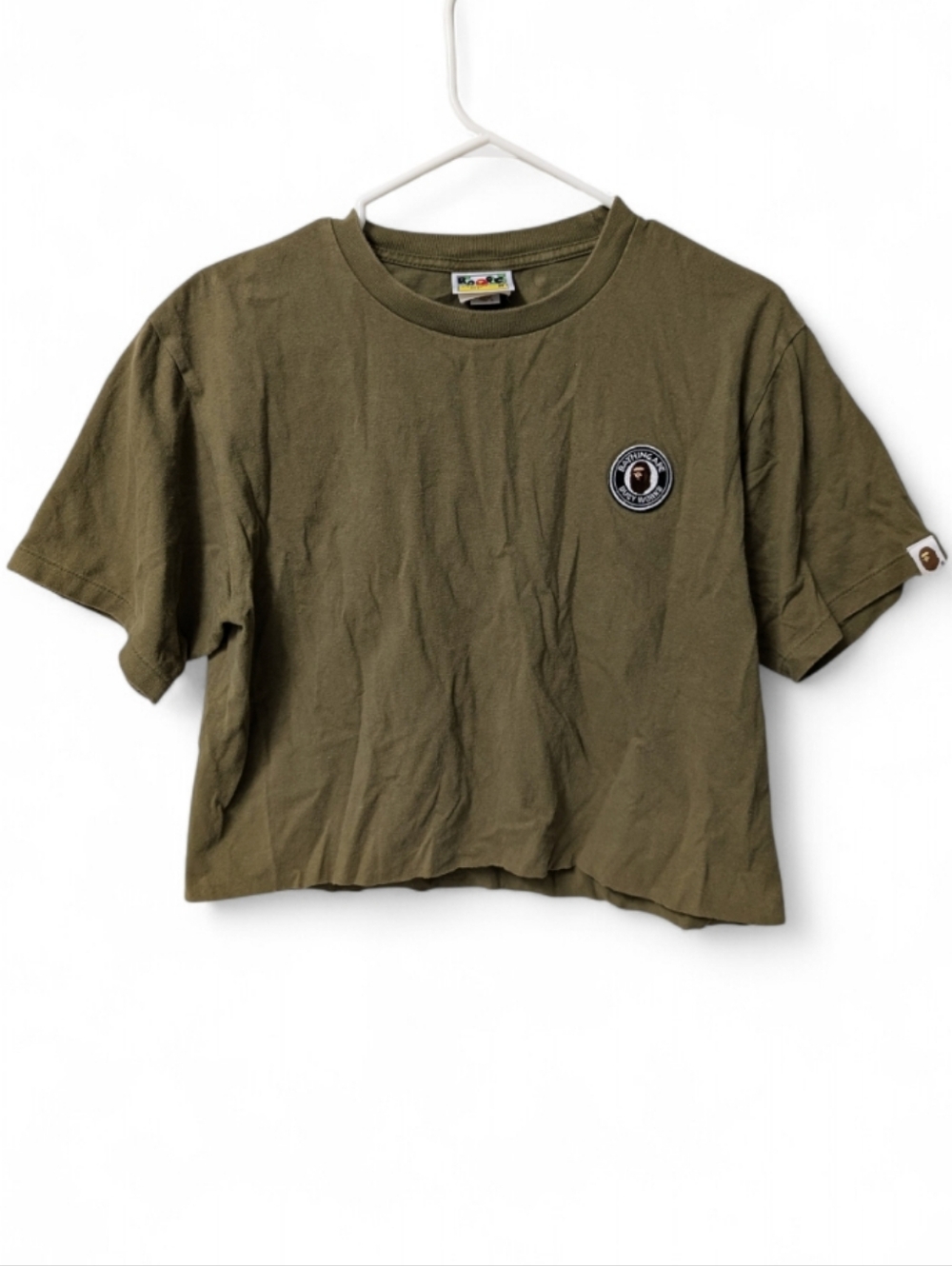 Bape A Bathing Ape Cropped Tee, Olive